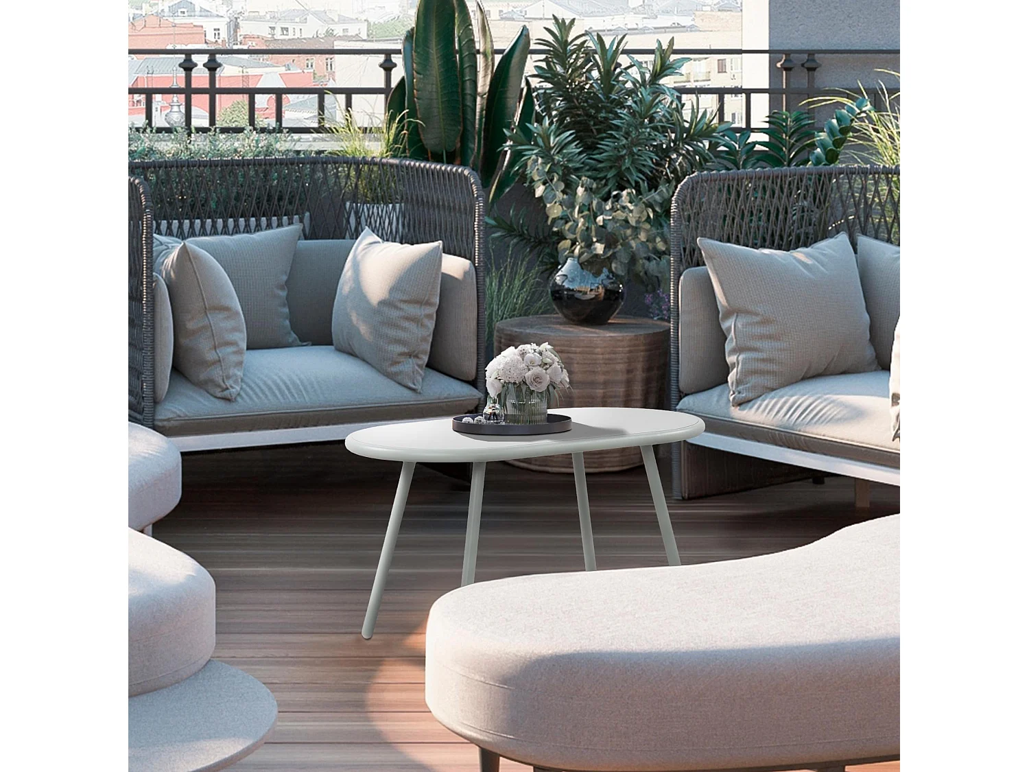 Table basse - Plastique - Turquoise - Velva