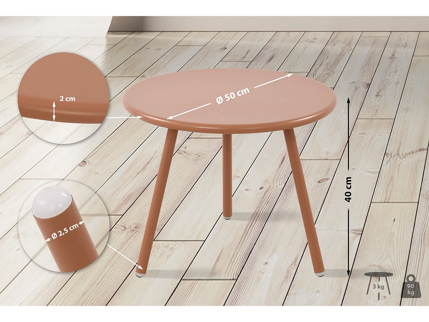 Table basse - Plastique - terracotta - Berea