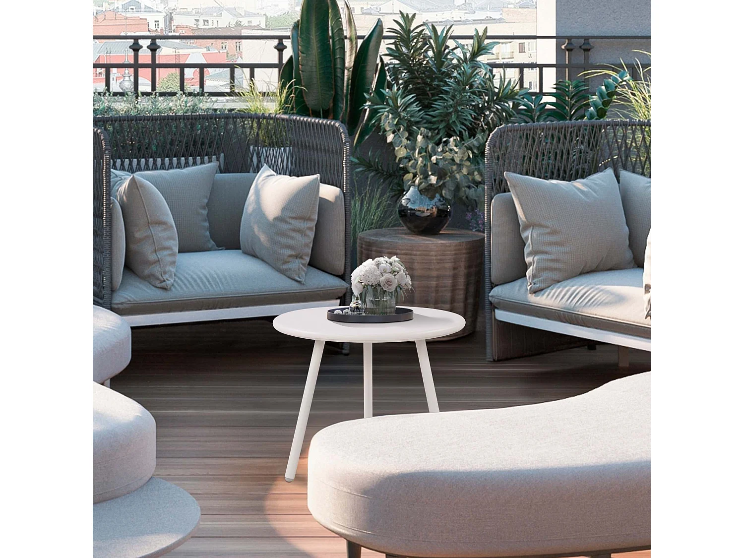 Table basse - Plastique - Blanc - Berea