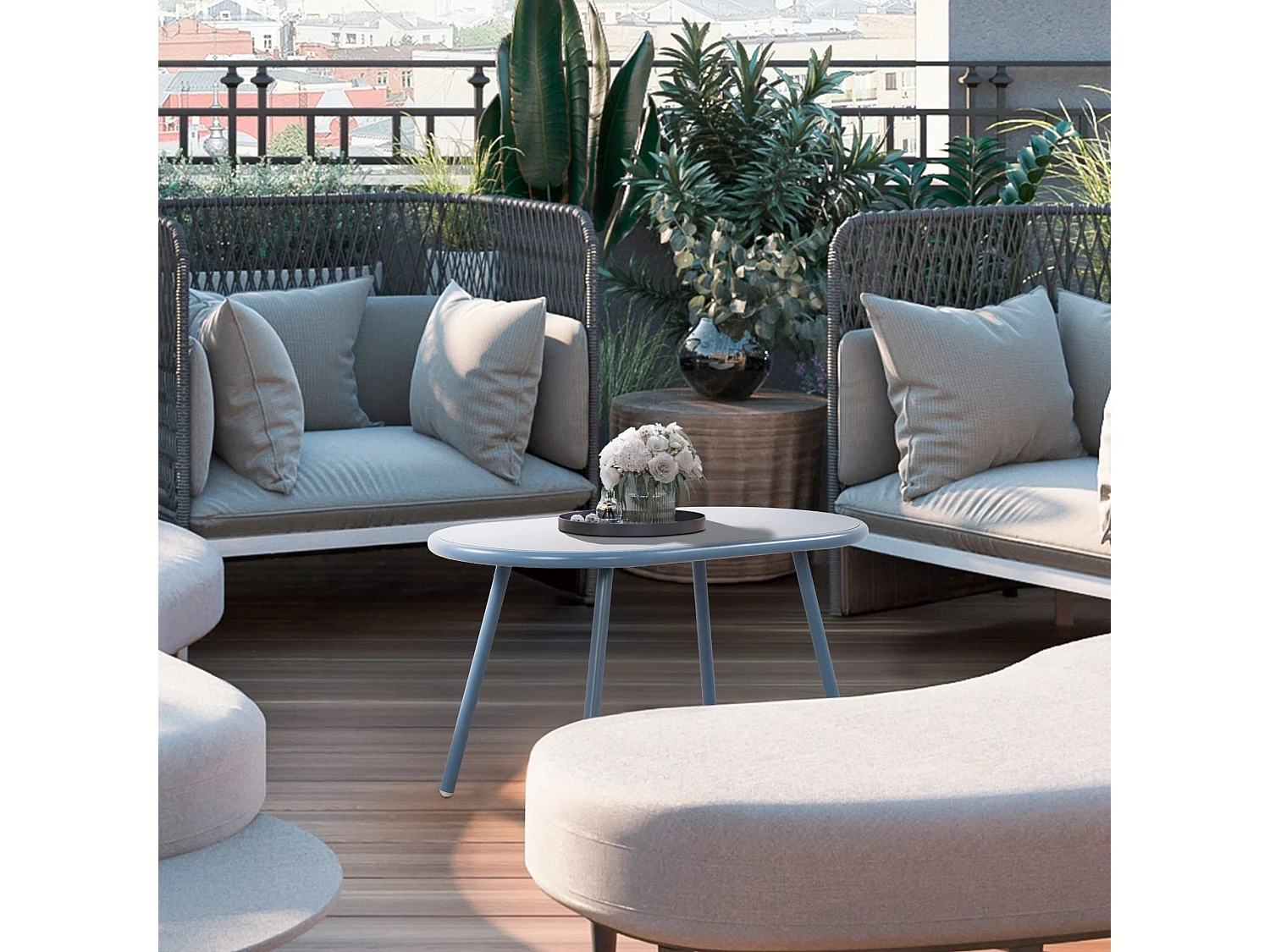 Table basse - Plastique - Bleu - Velva