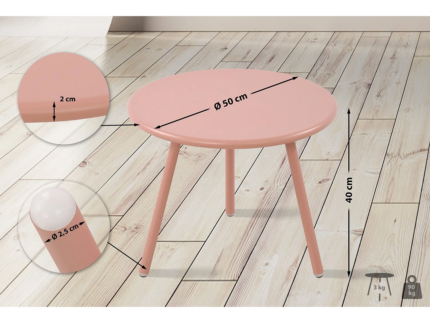 Table basse - Plastique - Rose - Berea