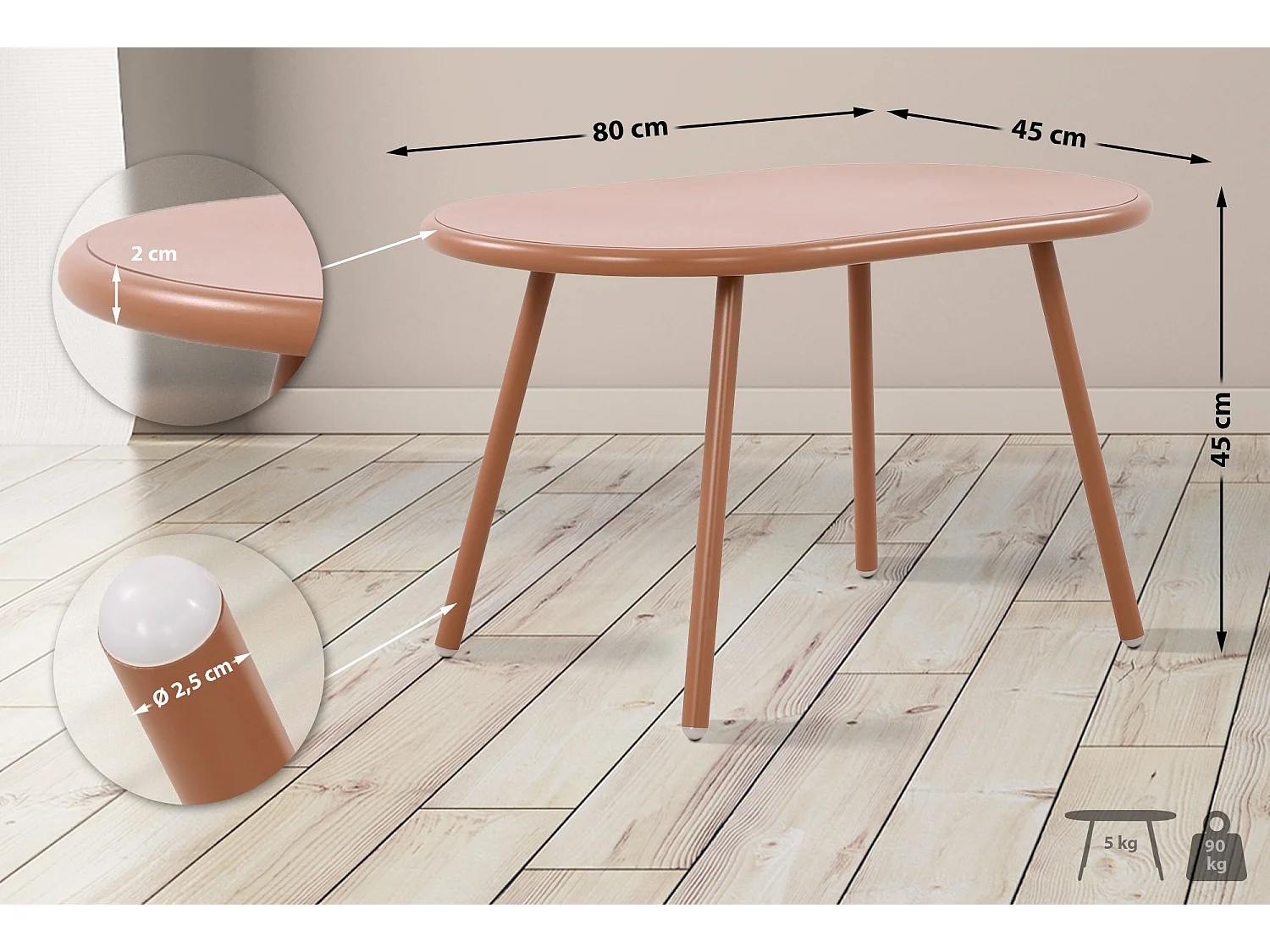 Table basse - Plastique - terracotta - Velva