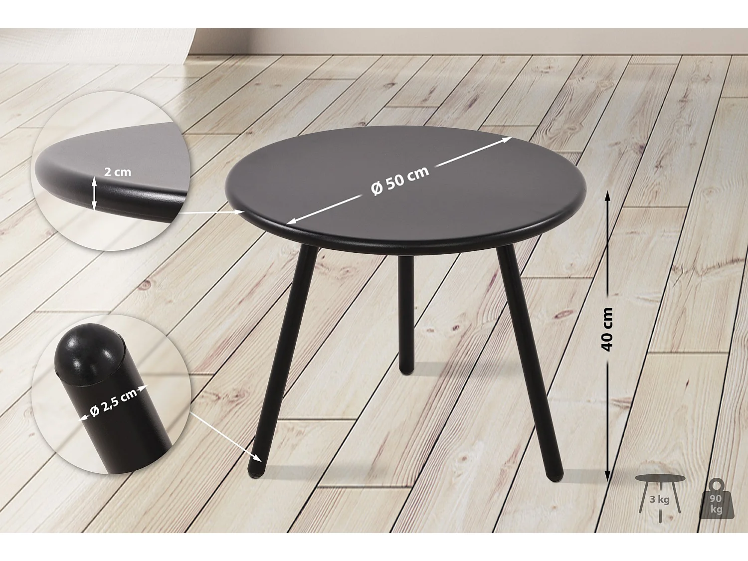 Table basse - Plastique - Noir - Berea