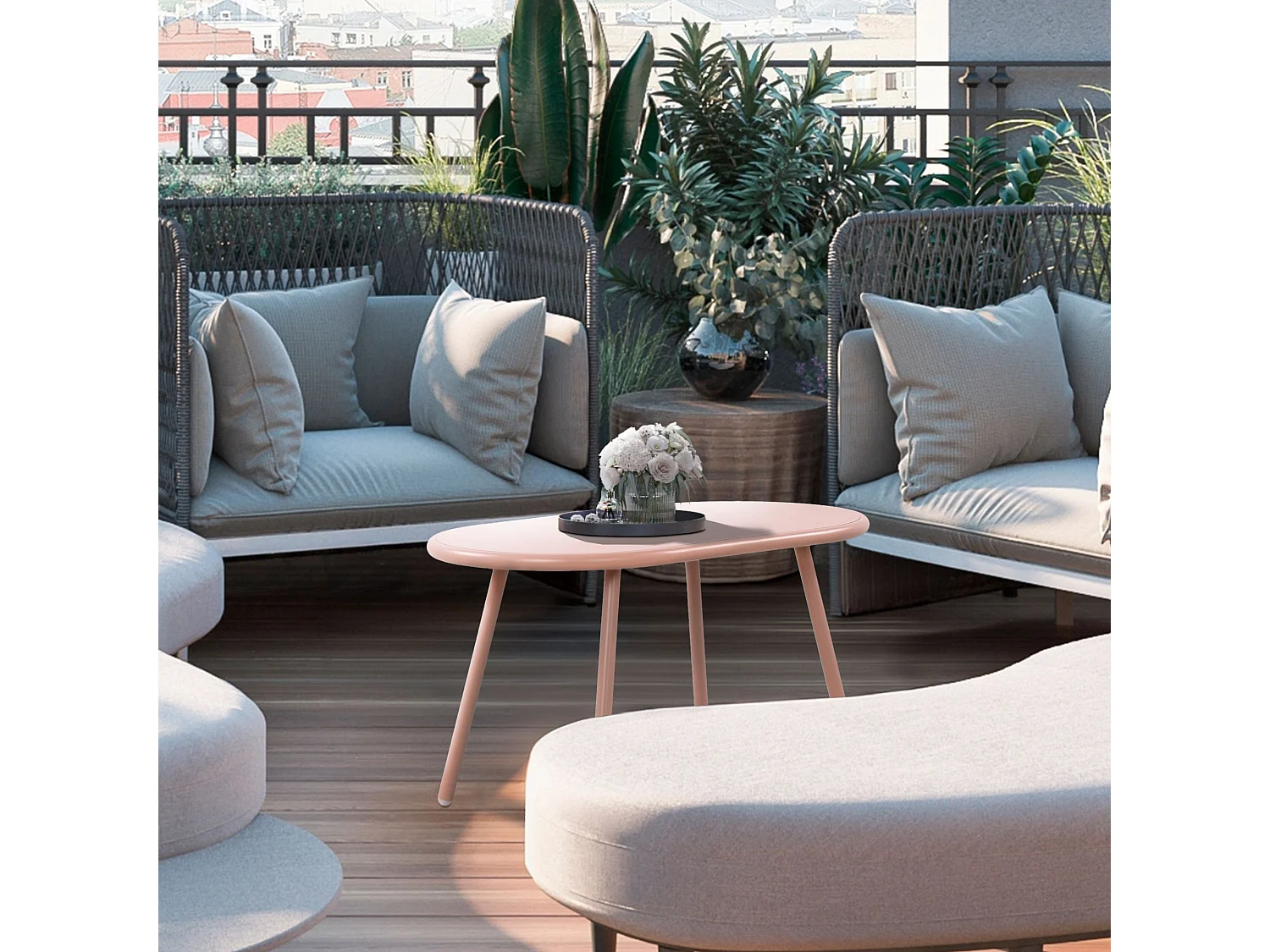 Table basse - Plastique - Rose - Velva