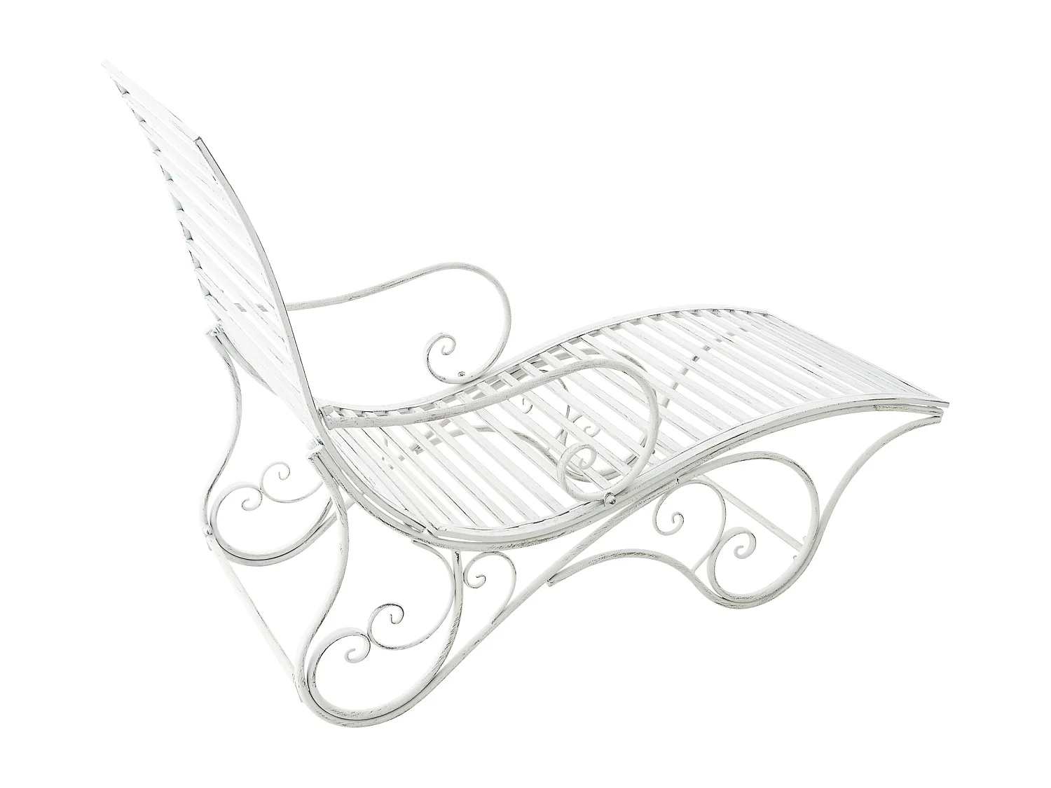 Chaise longue de jardin - Métal & Nature - Blanc antique - Amiens