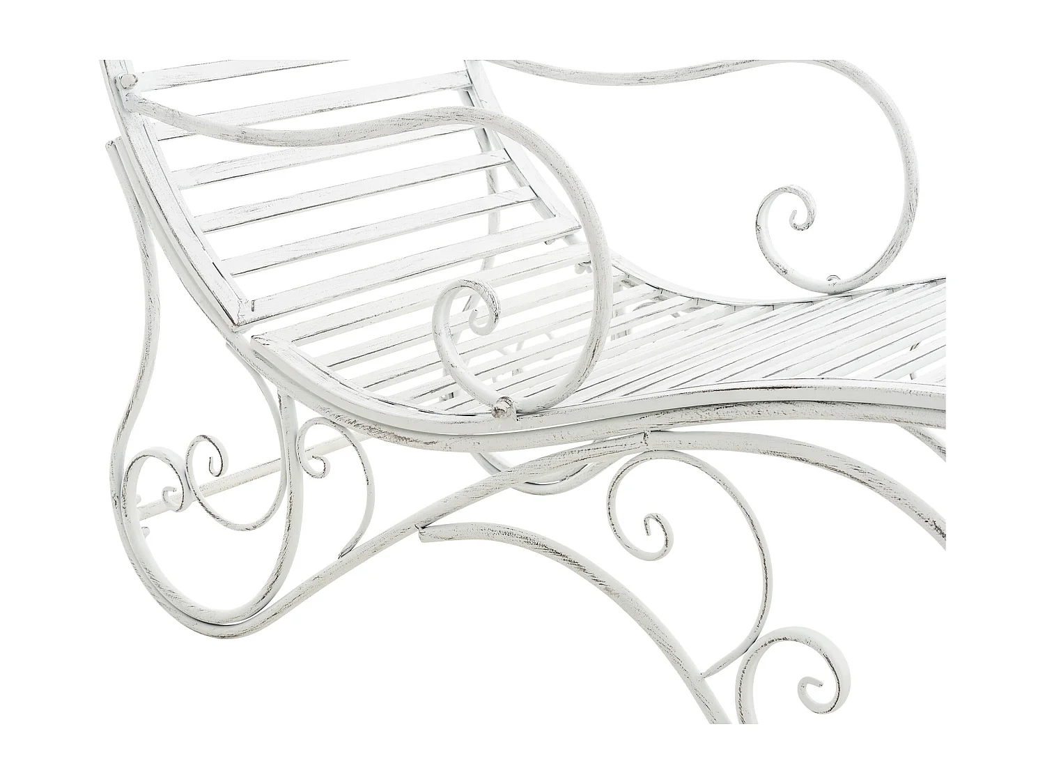 Chaise longue de jardin - Métal & Nature - Blanc antique - Amiens