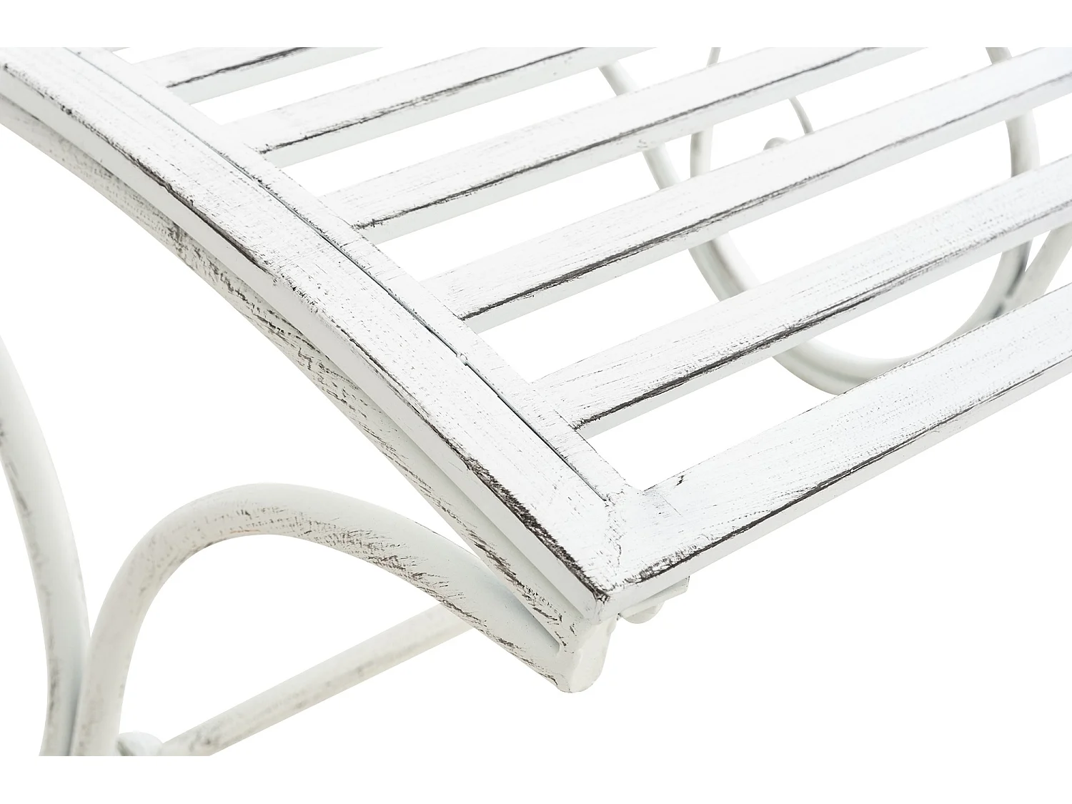 Chaise longue de jardin - Métal & Nature - Blanc antique - Amiens