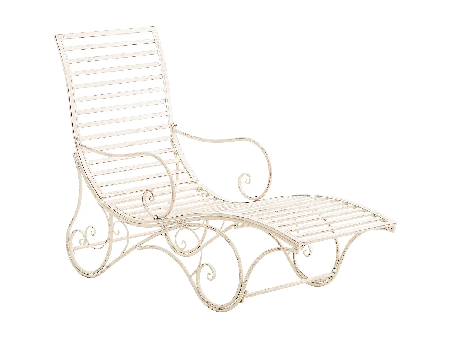Chaise longue de jardin - Métal & Métal - Crème antique - Amiens