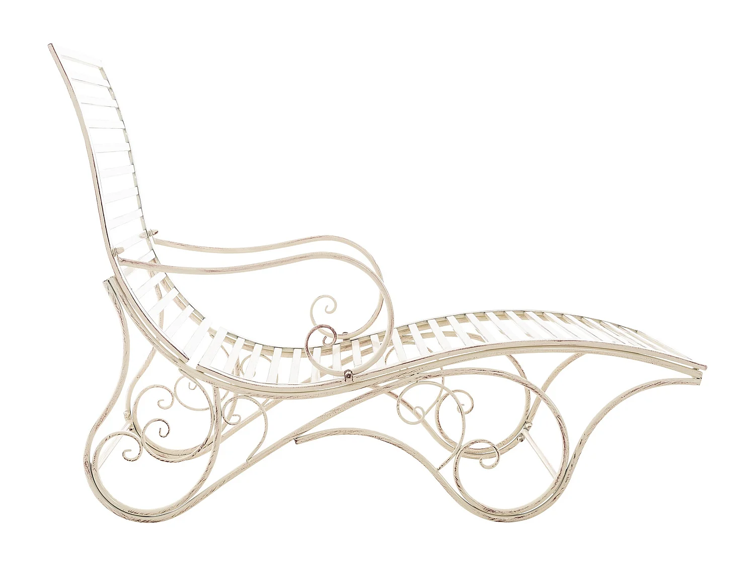 Chaise longue de jardin - Métal & Métal - Crème antique - Amiens