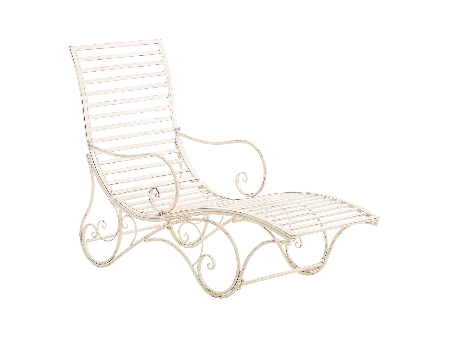 Chaise longue de jardin - Métal & Métal - Crème antique - Amiens