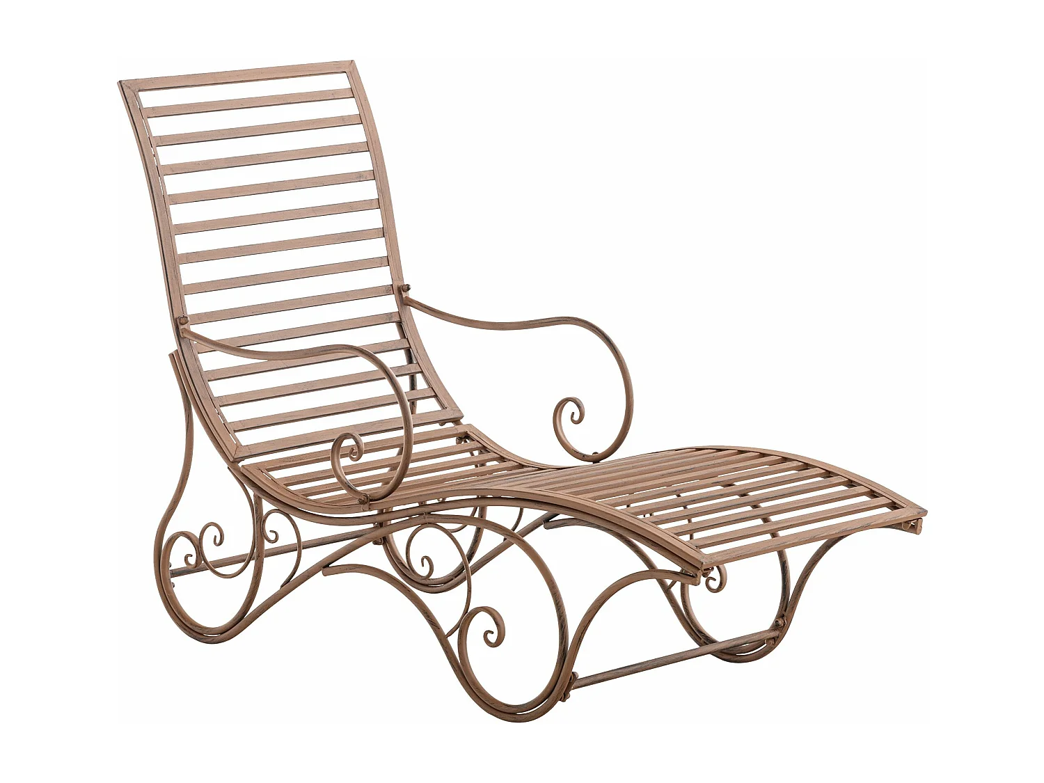Chaise longue de jardin - Métal & Nature - Marron antique - Amiens