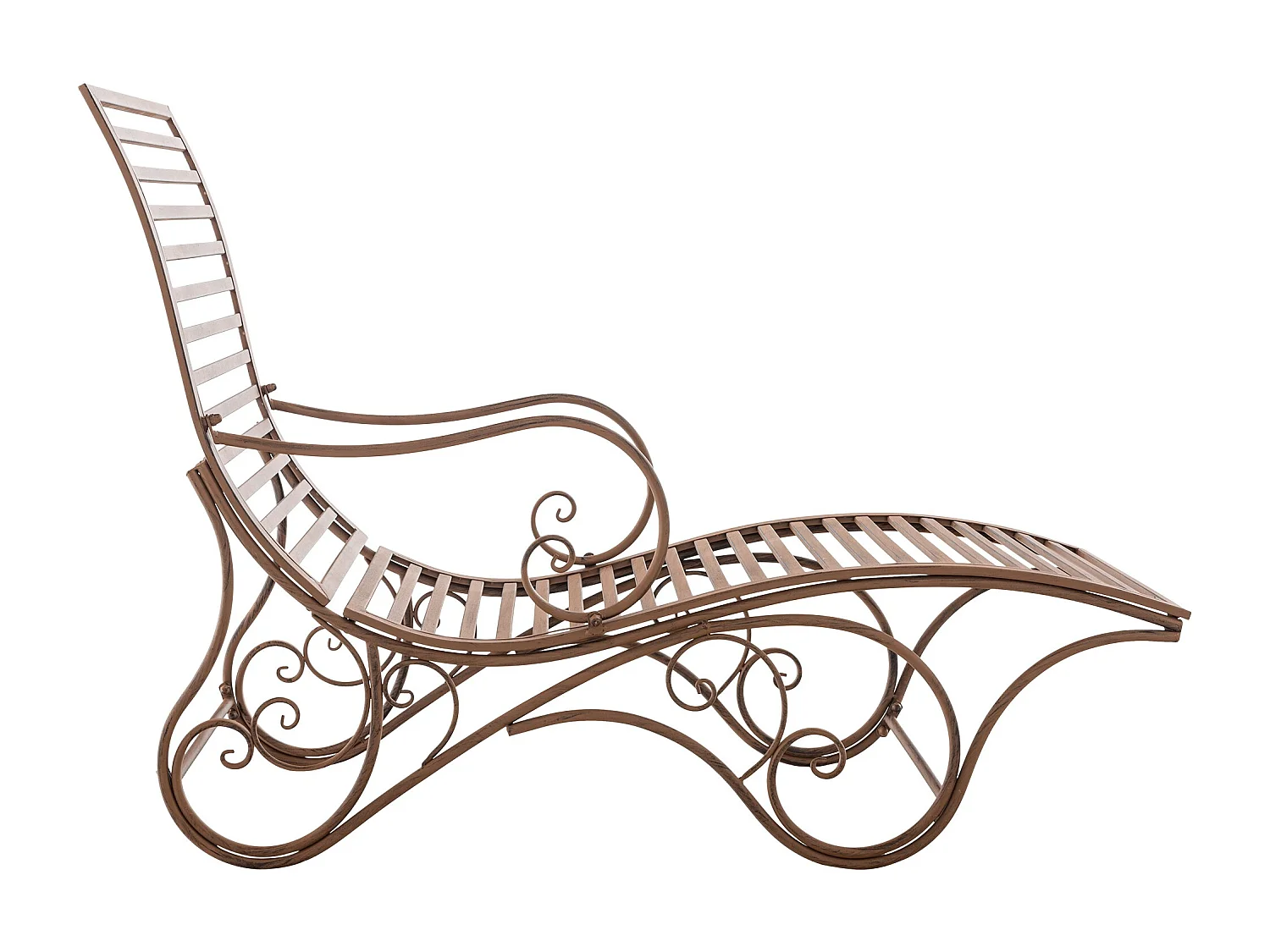 Chaise longue de jardin - Métal & Nature - Marron antique - Amiens