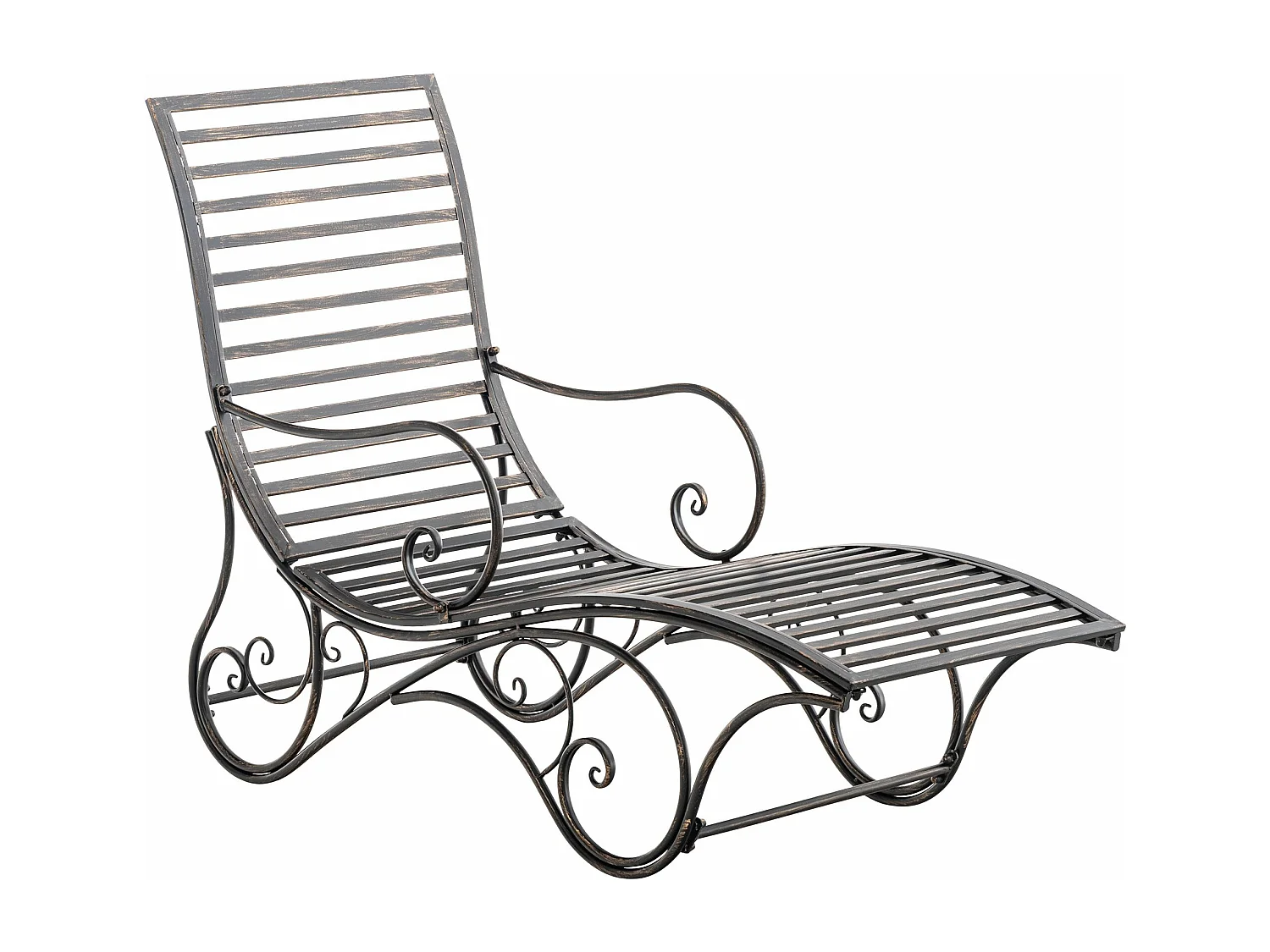 Chaise longue de jardin - Métal & Métal - Bronze - Amiens