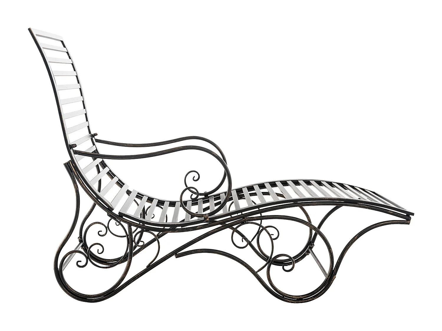 Chaise longue de jardin - Métal & Métal - Bronze - Amiens