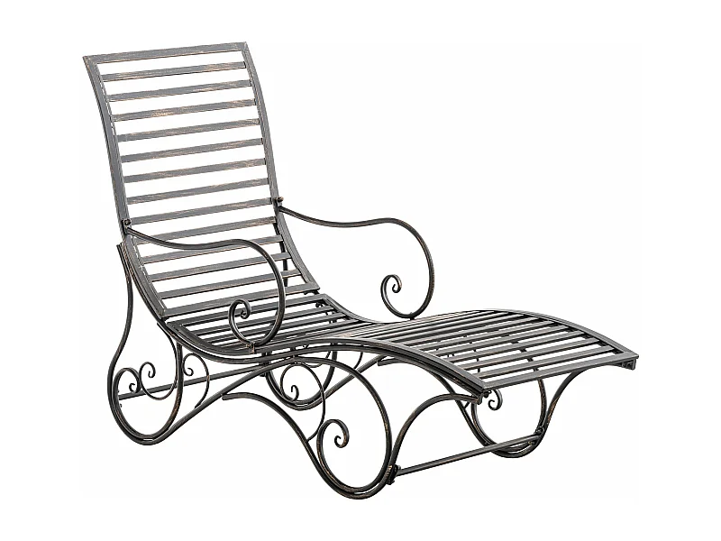 Chaise longue de jardin - Métal & Métal - Bronze - Amiens