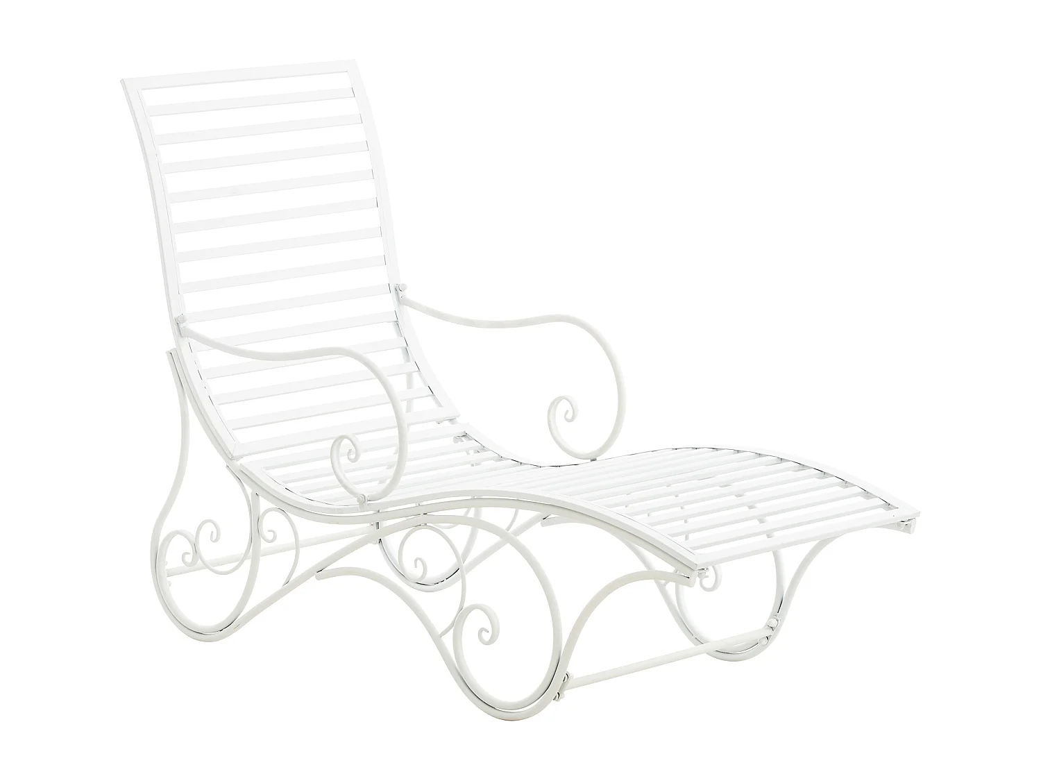 Chaise longue de jardin - Métal & Nature - Blanc - Amiens