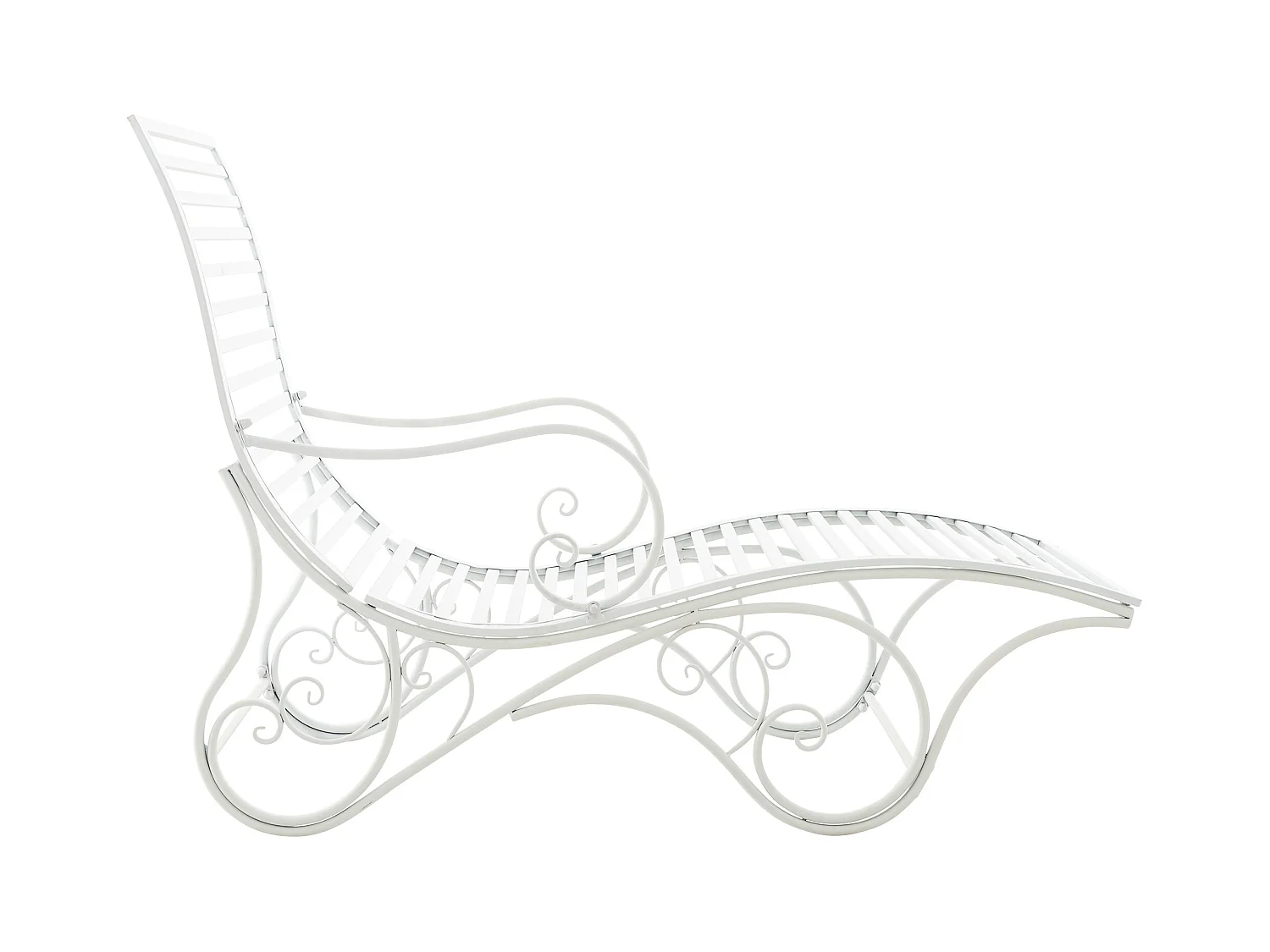 Chaise longue de jardin - Métal & Nature - Blanc - Amiens
