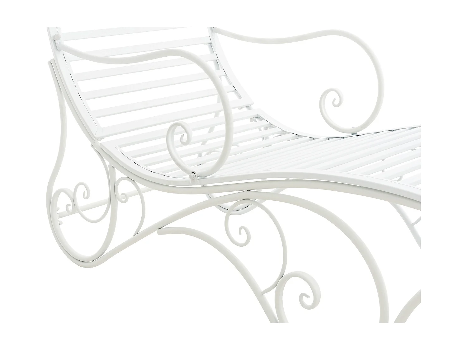 Chaise longue de jardin - Métal & Nature - Blanc - Amiens