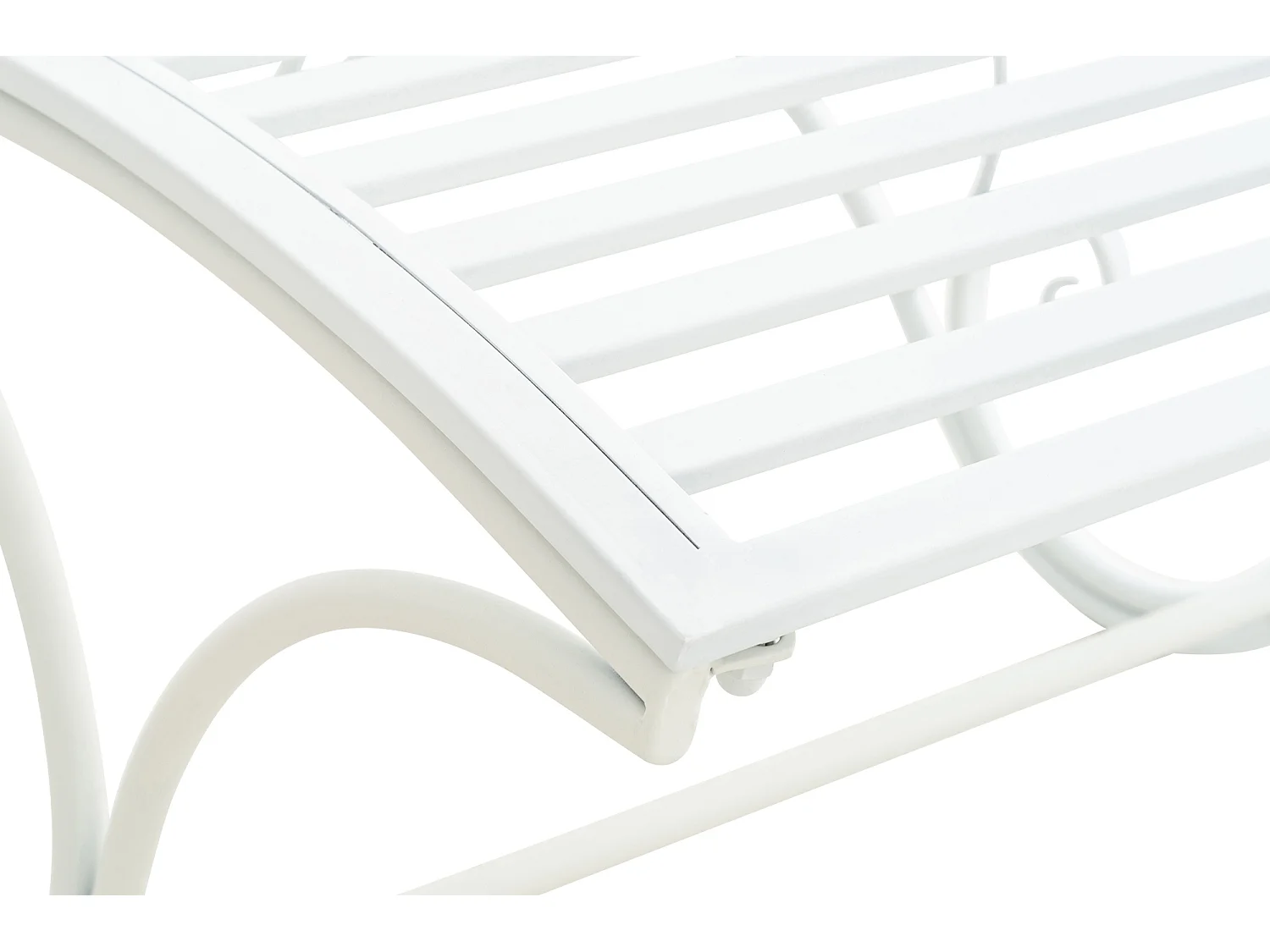 Chaise longue de jardin - Métal & Nature - Blanc - Amiens