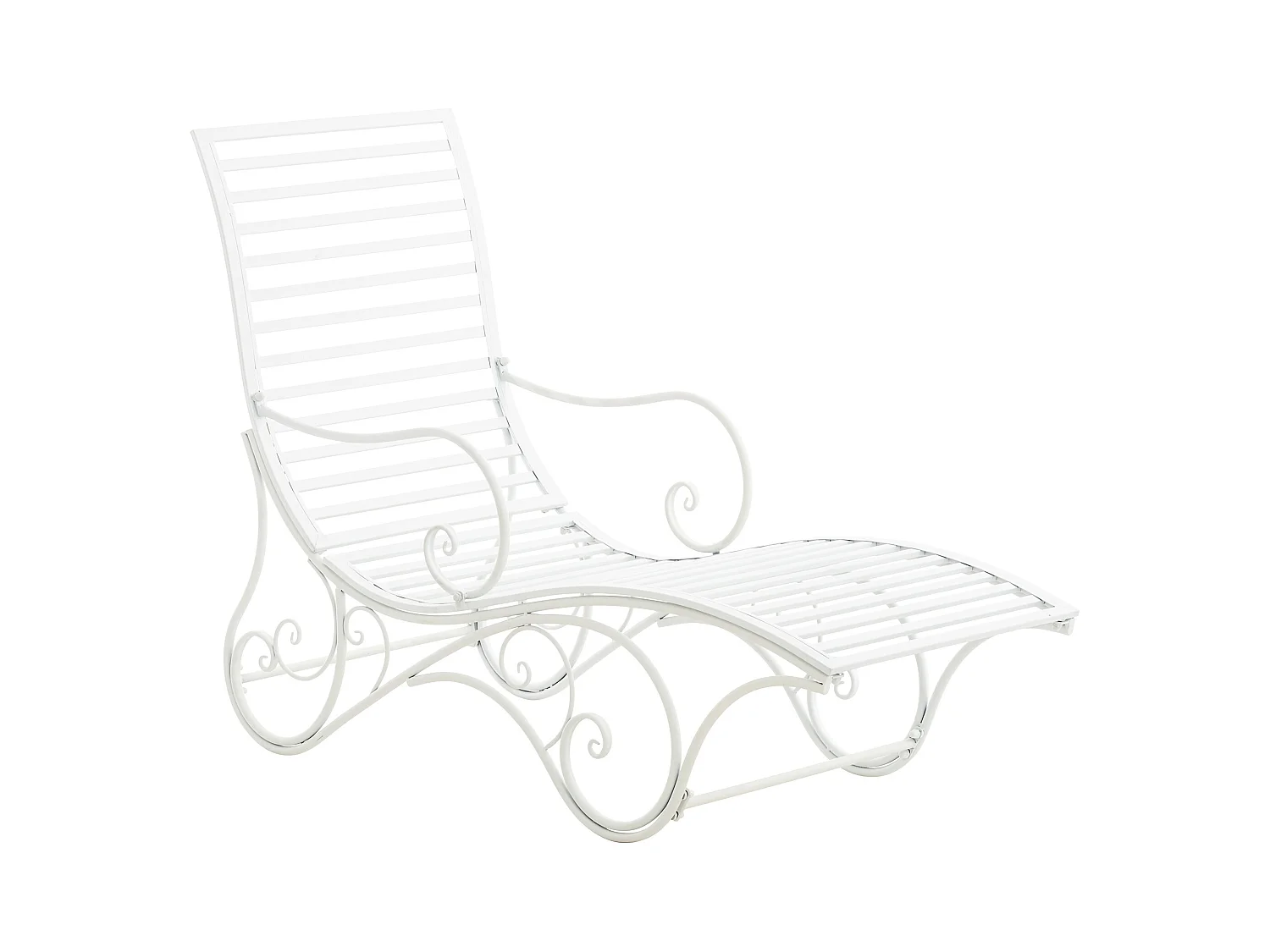 Chaise longue de jardin - Métal & Nature - Blanc - Amiens