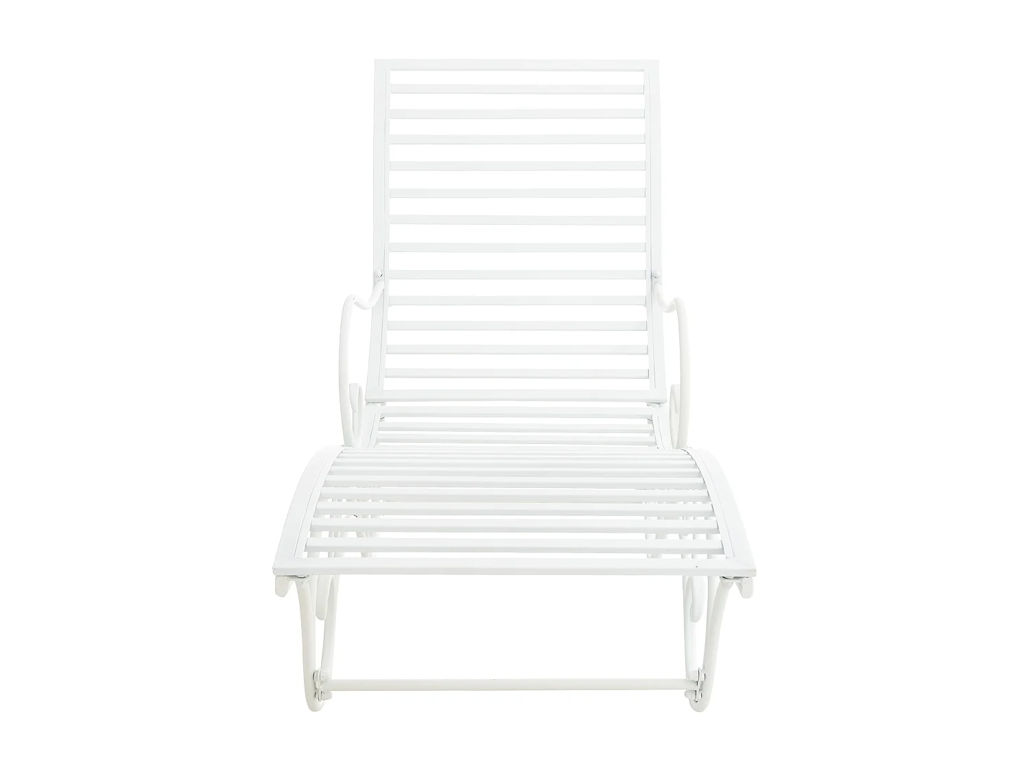 Chaise longue de jardin - Métal & Nature - Blanc - Amiens