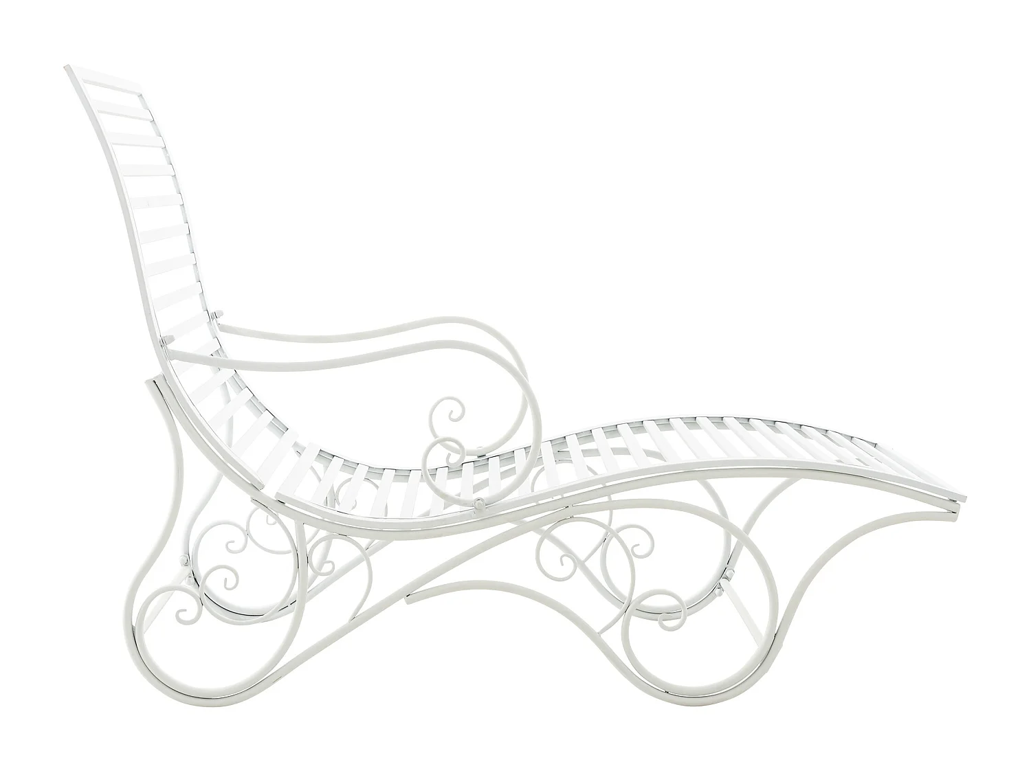 Chaise longue de jardin - Métal & Nature - Blanc - Amiens