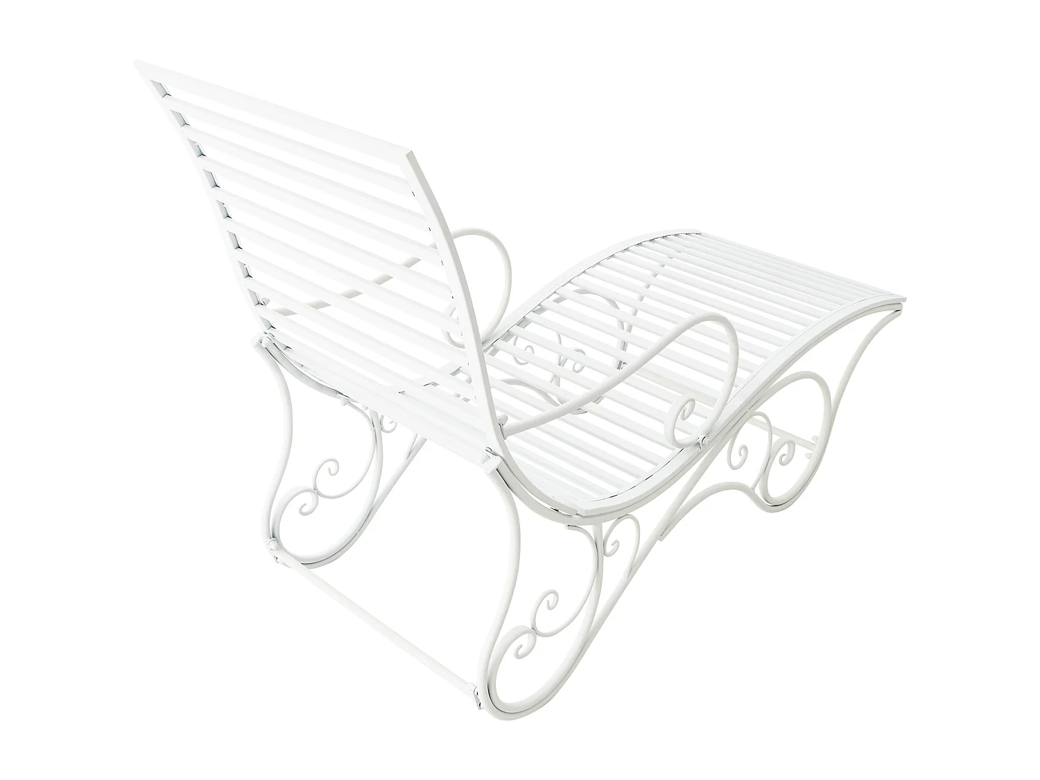 Chaise longue de jardin - Métal & Nature - Blanc - Amiens