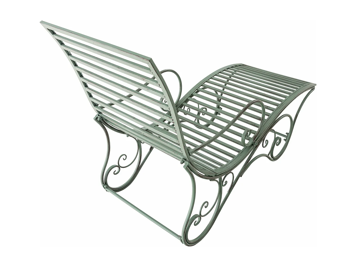 Chaise longue de jardin - Métal & Métal - Vert antique - Amiens