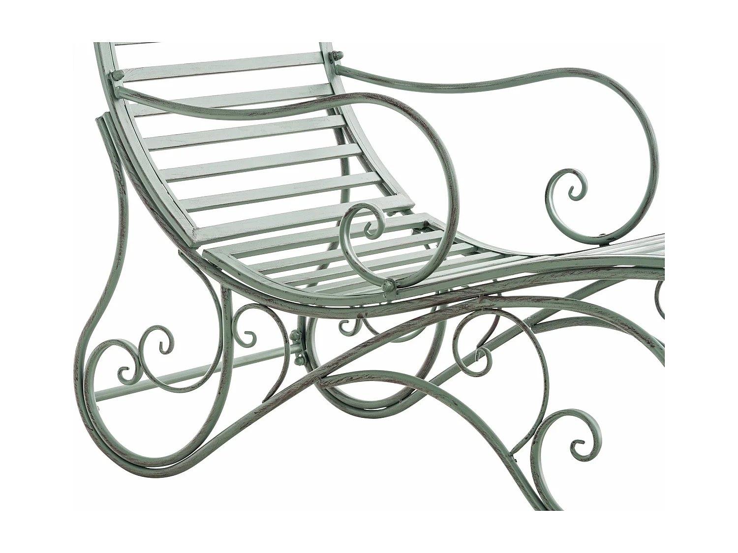 Chaise longue de jardin - Métal & Métal - Vert antique - Amiens