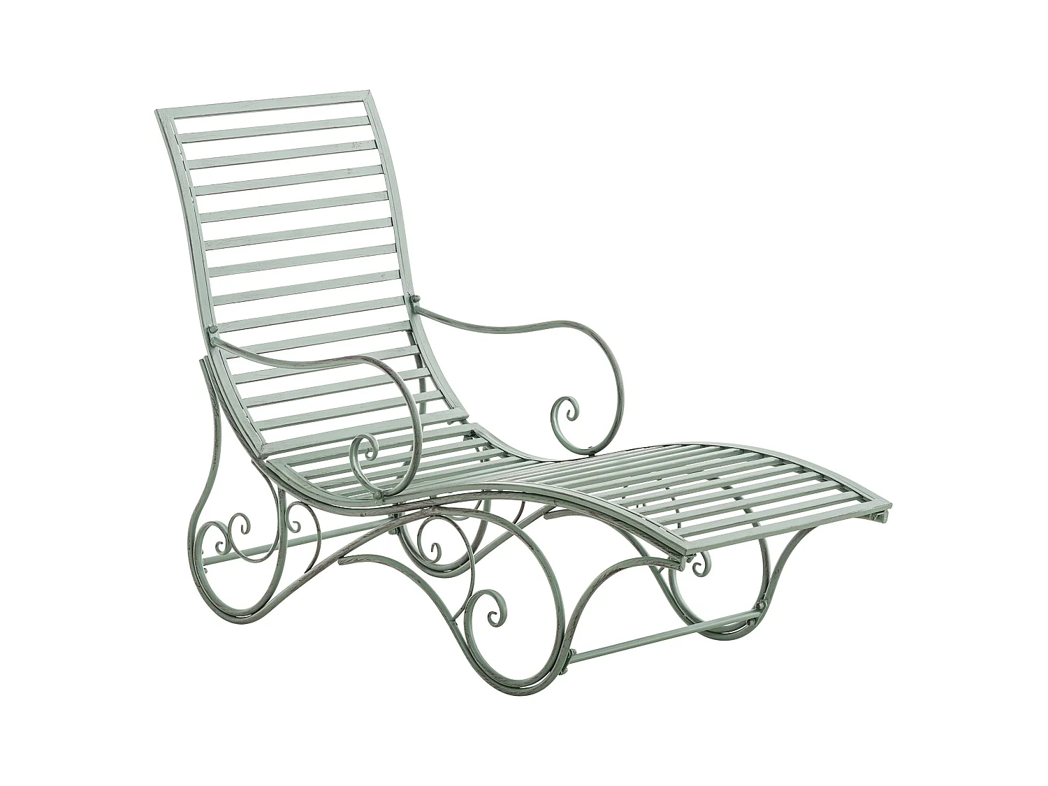 Chaise longue de jardin - Métal & Métal - Vert antique - Amiens