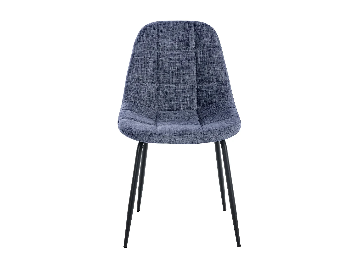 chaise salle à manger - Tissu & Métal noir mat - Bleu - Tom