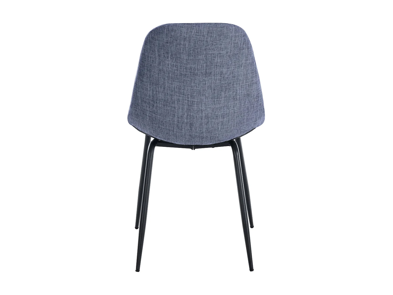 chaise salle à manger - Tissu & Métal noir mat - Bleu - Tom