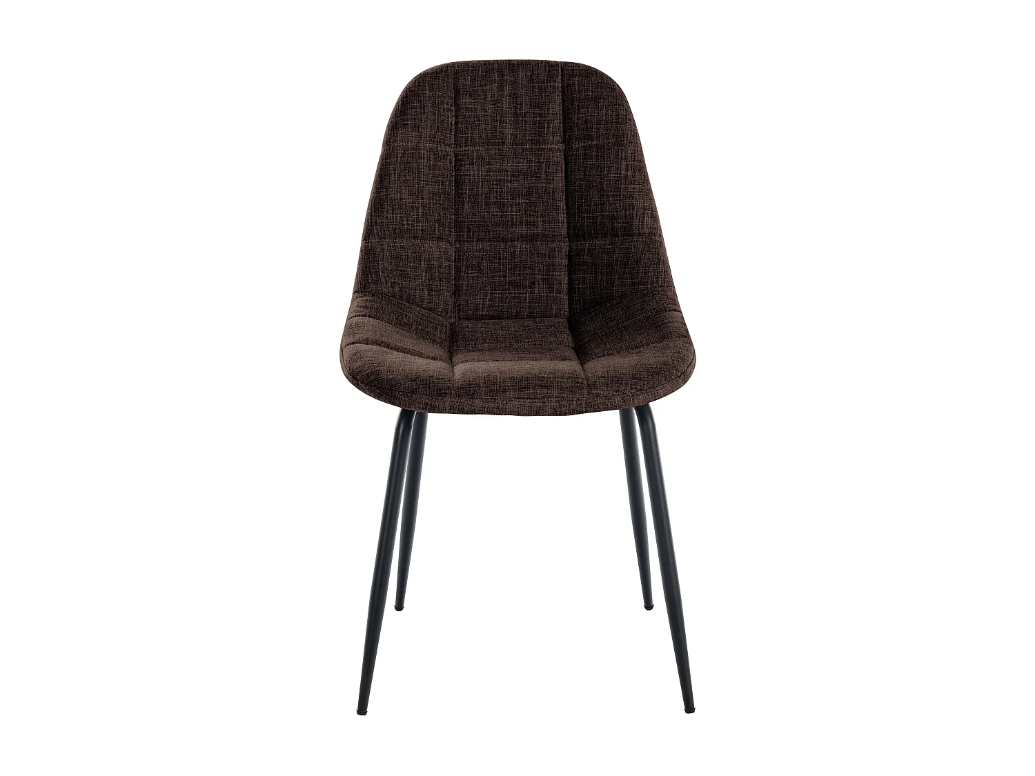 chaise salle à manger - Tissu & Métal noir mat - Marron - Tom