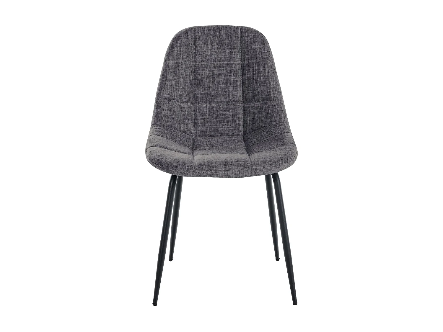 Esszimmerstuhl - Stoff & Metall matt schwarz - hellgrau - Tom