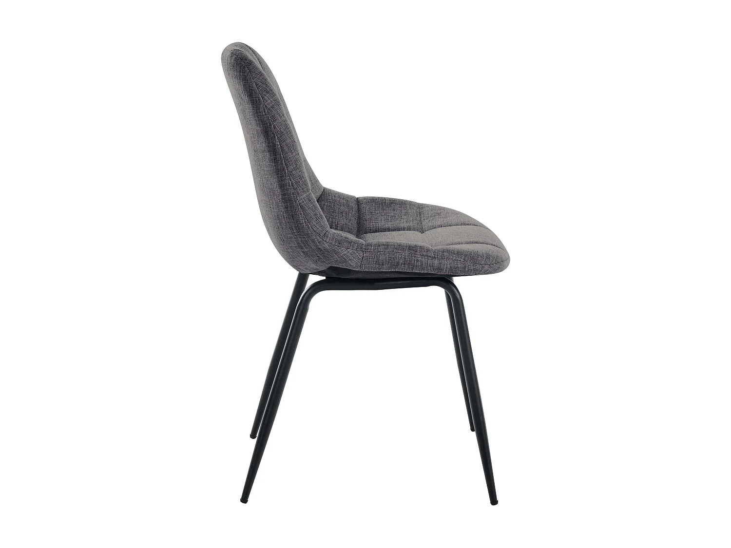 chaise salle à manger - Tissu & Métal noir mat - Gris clair - Tom