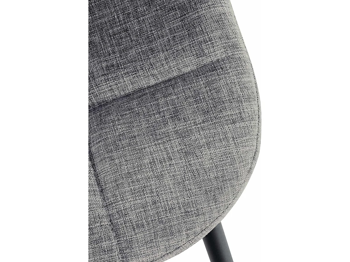 chaise salle à manger - Tissu & Métal noir mat - Gris clair - Tom