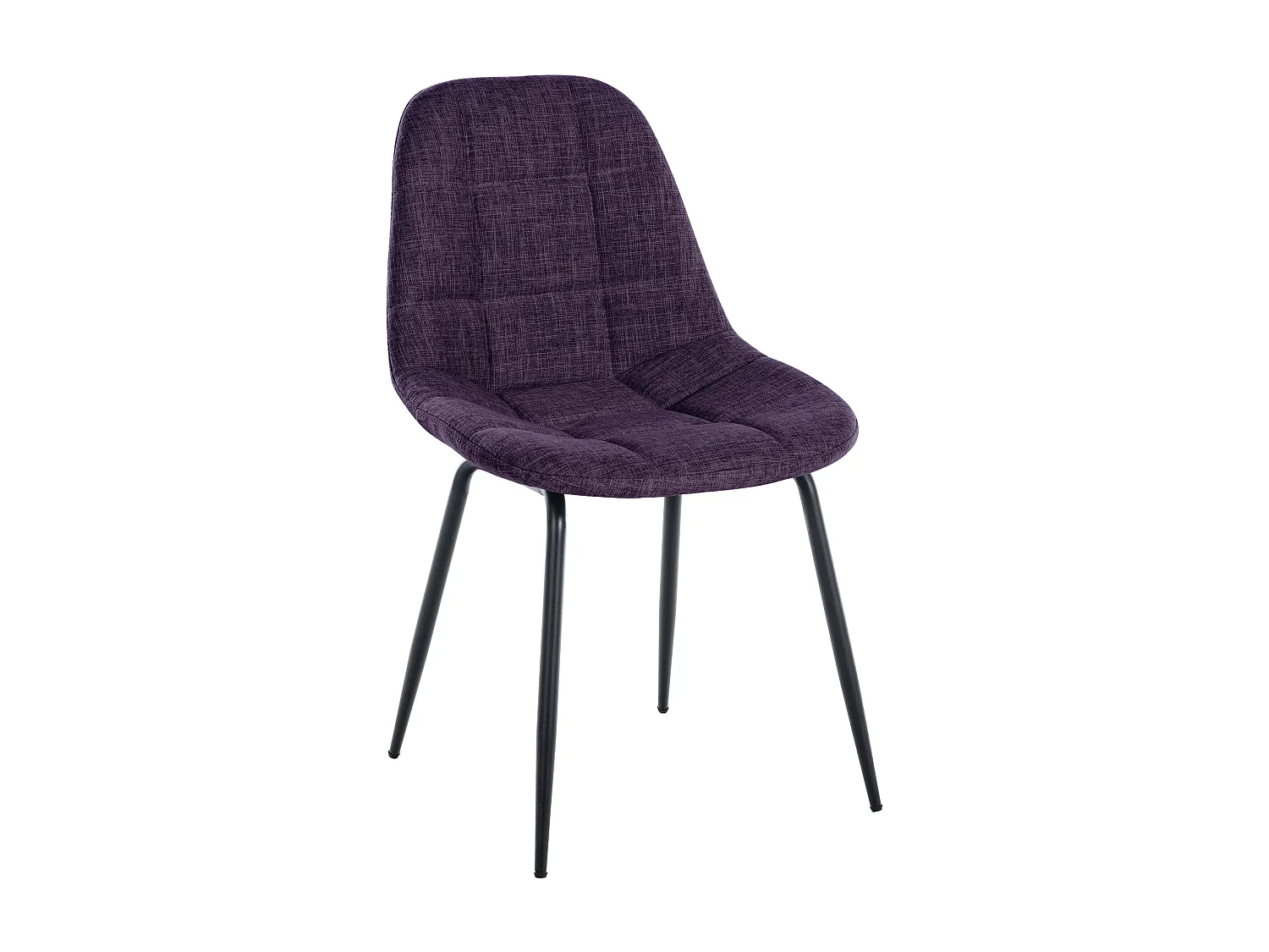 chaise salle à manger - Tissu & Métal noir mat - Violet - Tom