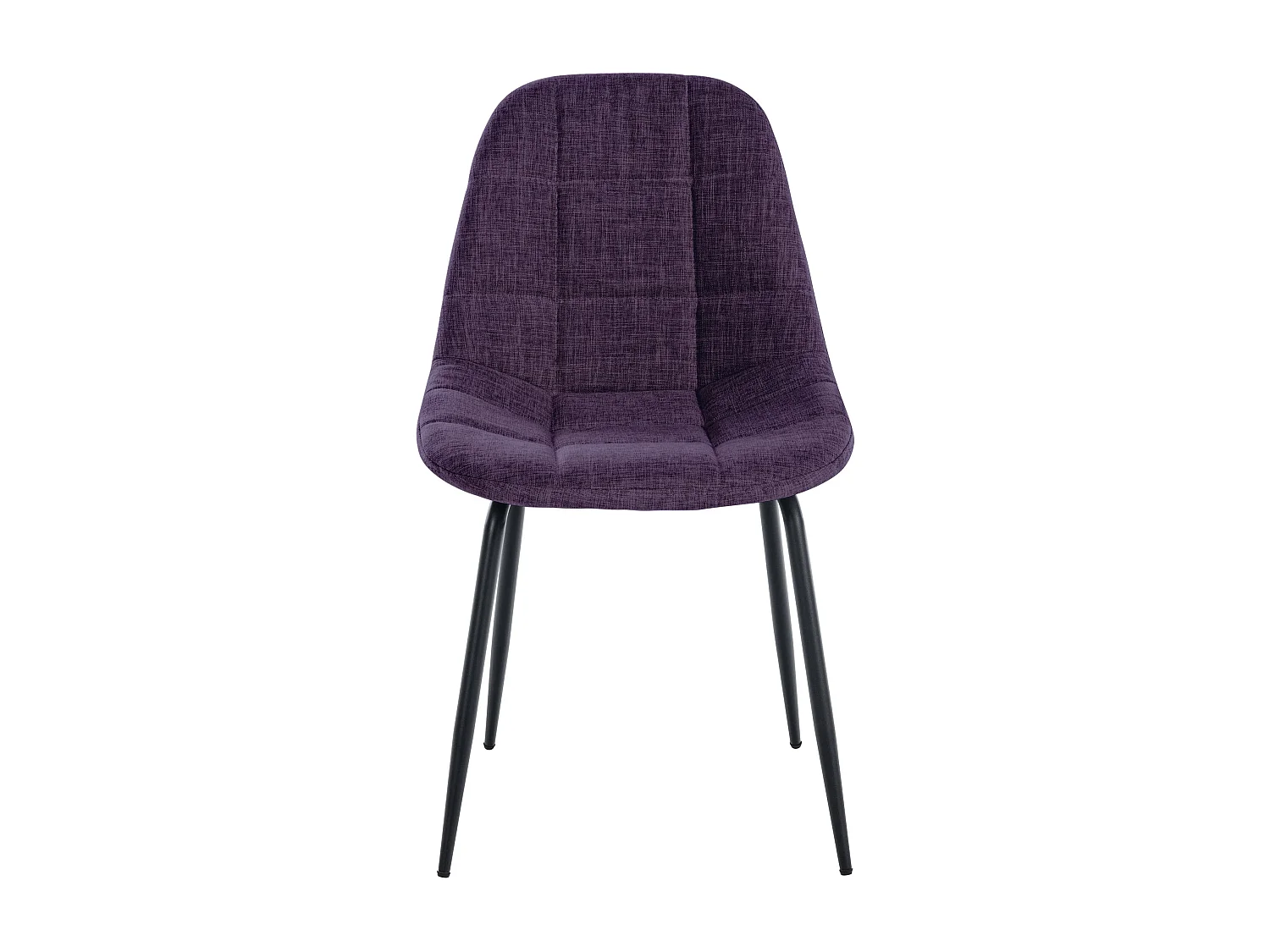 chaise salle à manger - Tissu & Métal noir mat - Violet - Tom