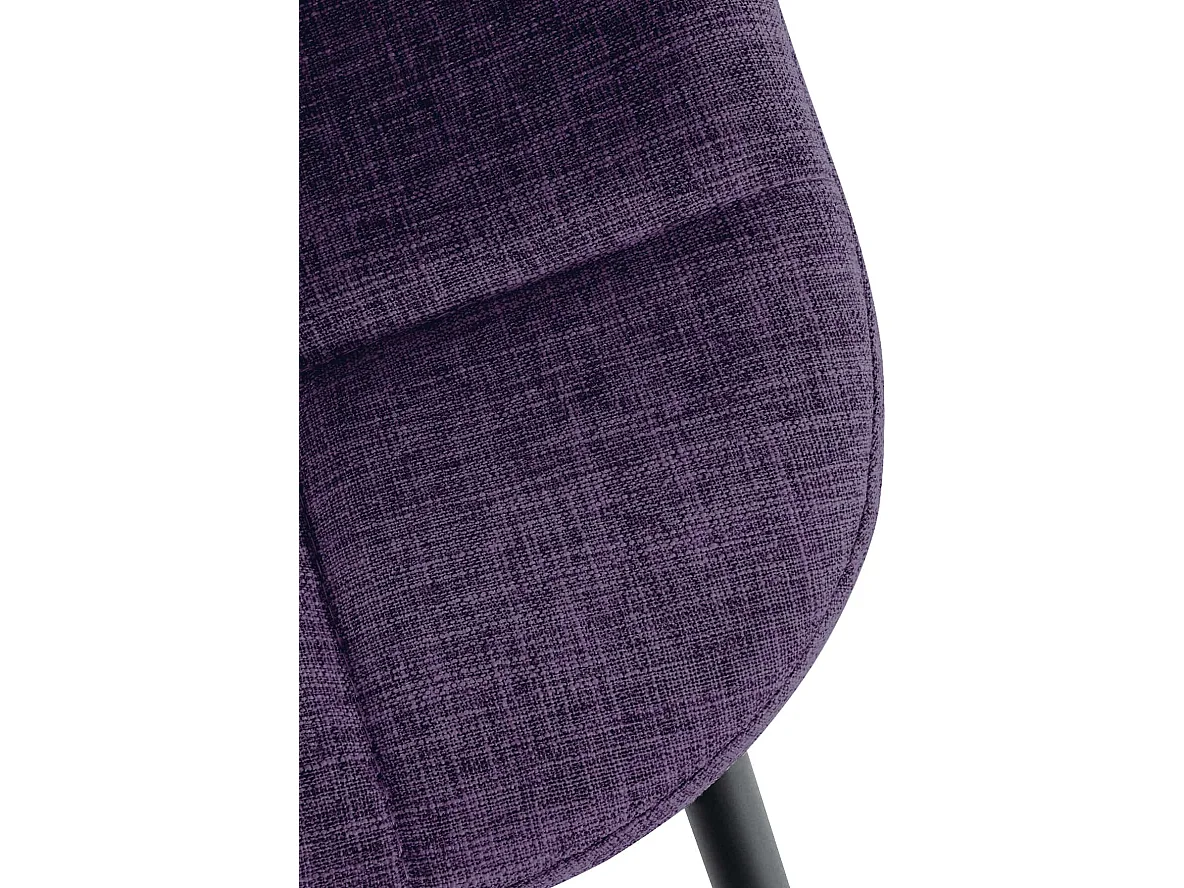 chaise salle à manger - Tissu & Métal noir mat - Violet - Tom