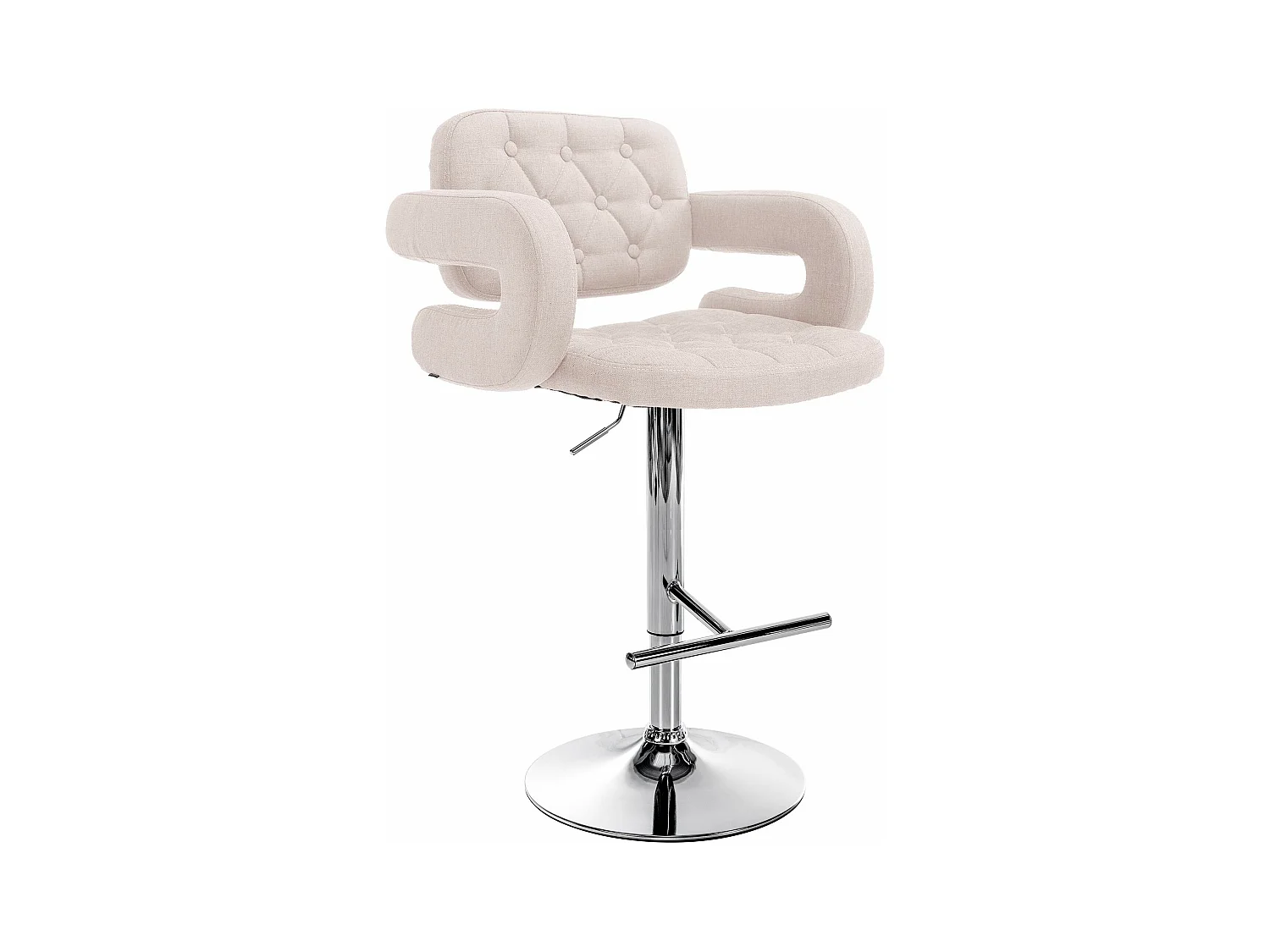 Tabouret de bar - Tissu & Métal - Beige - Dublin