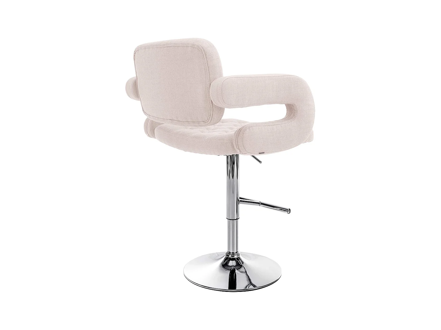 Tabouret de bar - Tissu & Métal - Beige - Dublin