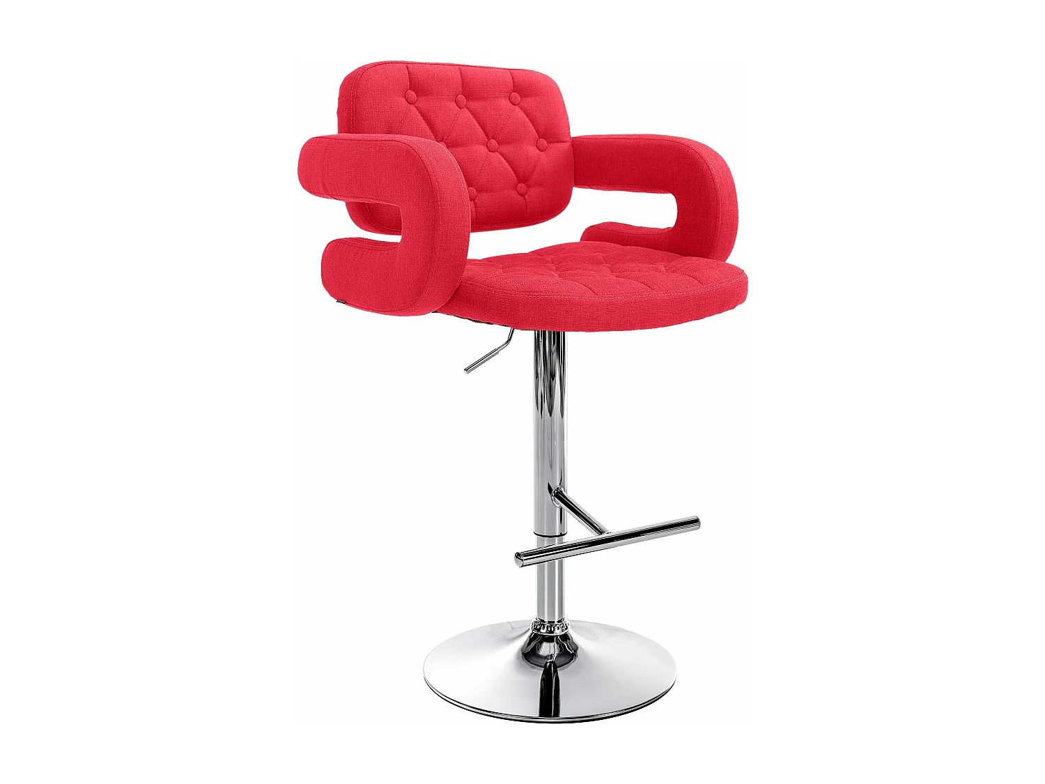 Tabouret de bar - Tissu & Métal - Rouge clair - Dublin