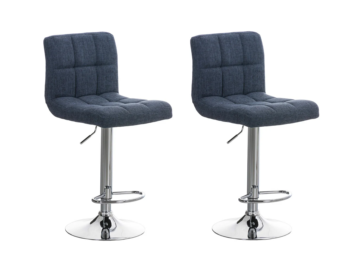 Lot de 2  Tabouret de bar - Tissu - Bleu - Peru