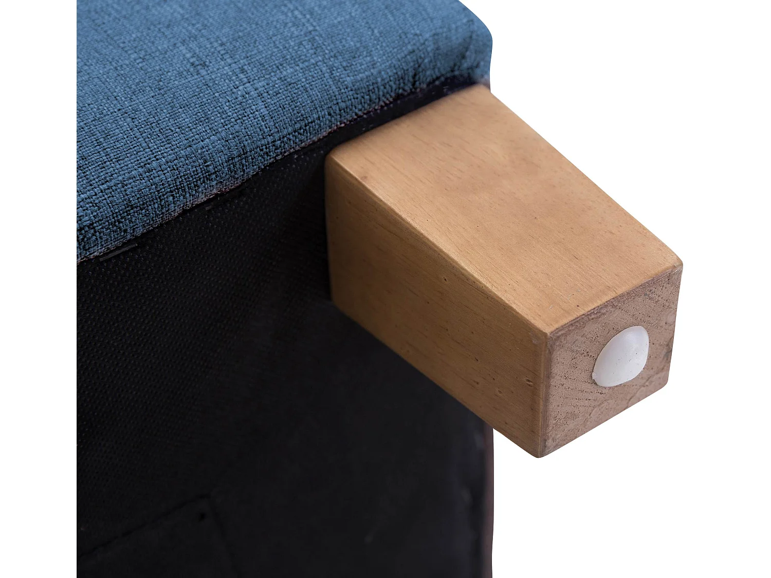 Sitzhocker - Stoff & Holz - blau - Pharao