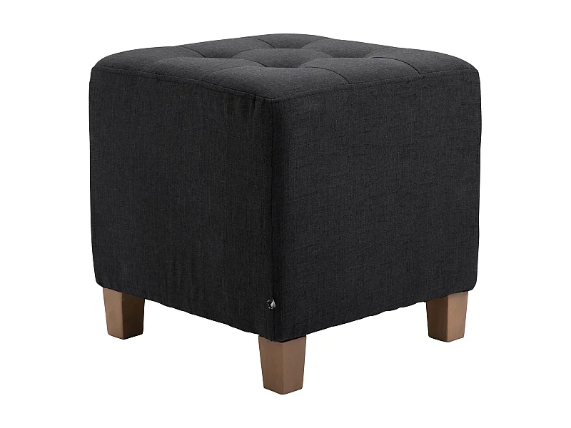 Tabouret - Tissu & Bois - Noir - Pharao