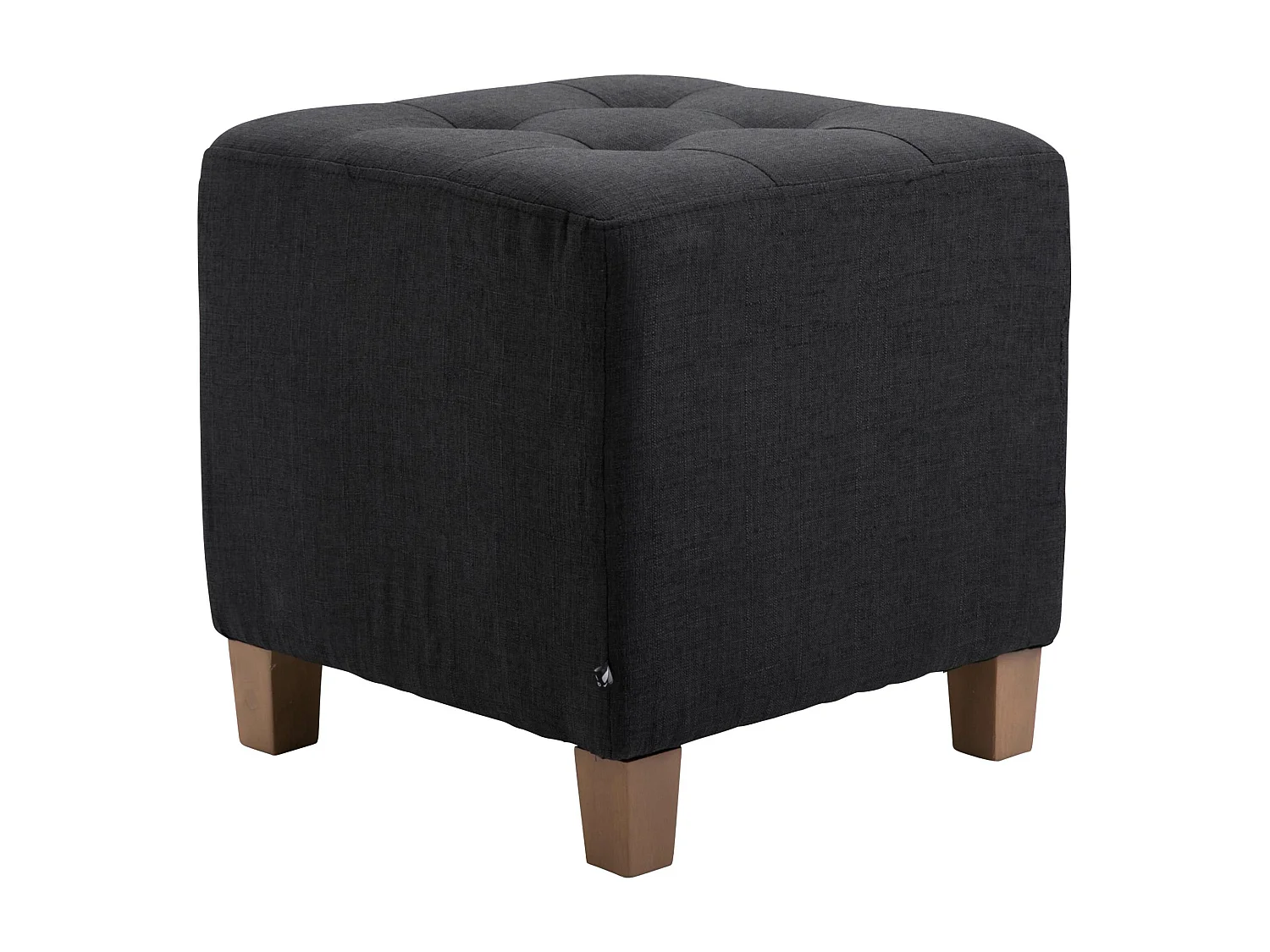 Tabouret - Tissu & Bois - Noir - Pharao