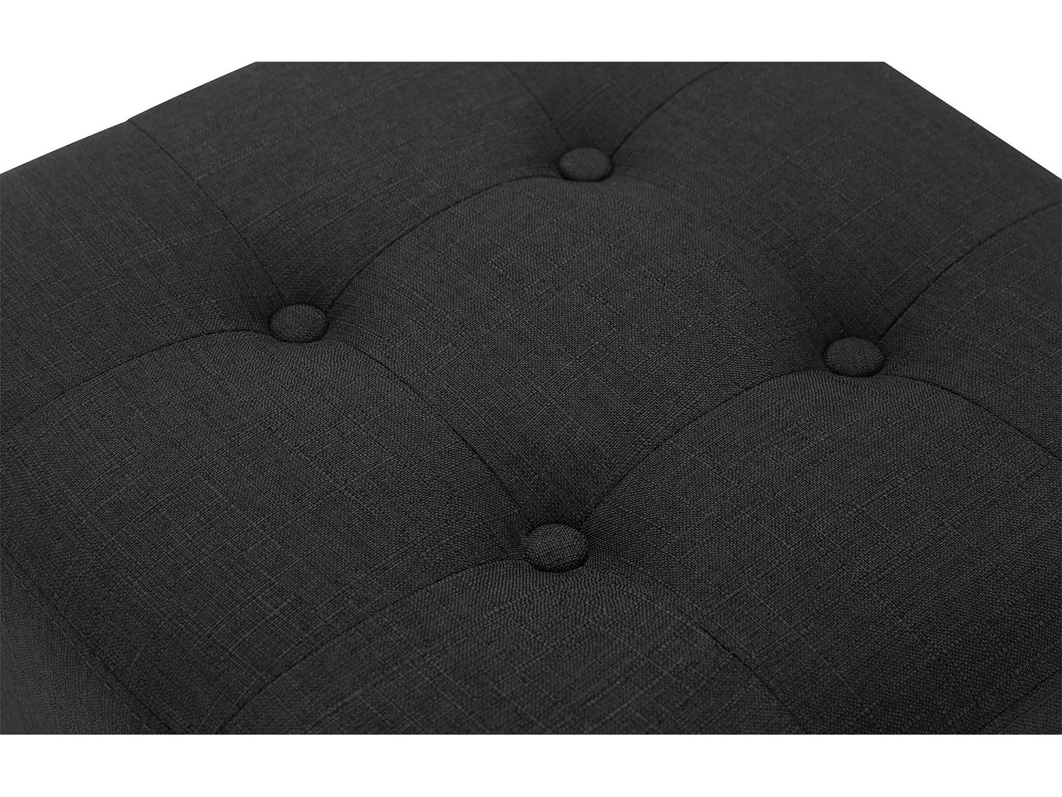 Tabouret - Tissu & Bois - Noir - Pharao