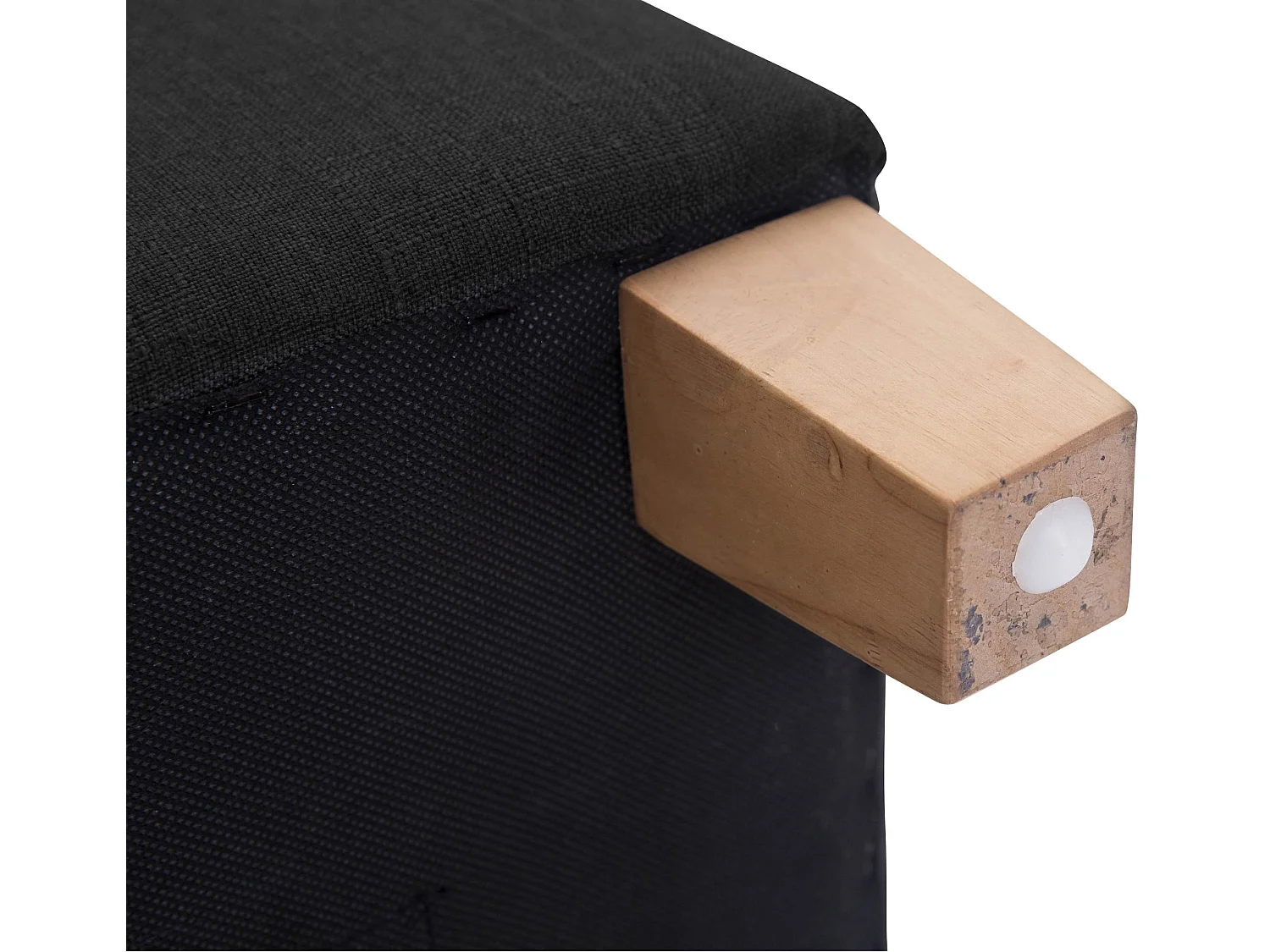 Tabouret - Tissu & Bois - Noir - Pharao