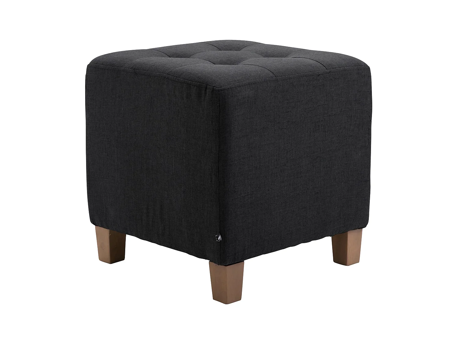 Tabouret - Tissu & Bois - Noir - Pharao