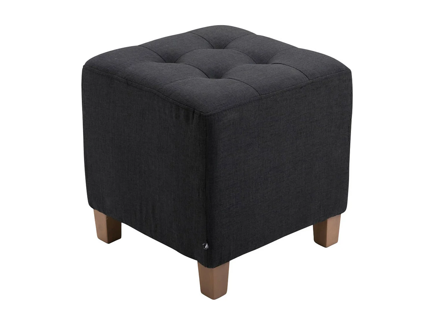 Lot de 2  Tabouret - Tissu & Bois - Noir - Pharao